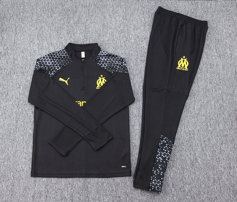 Marseille Black Halfzip Tracksuit 23/24