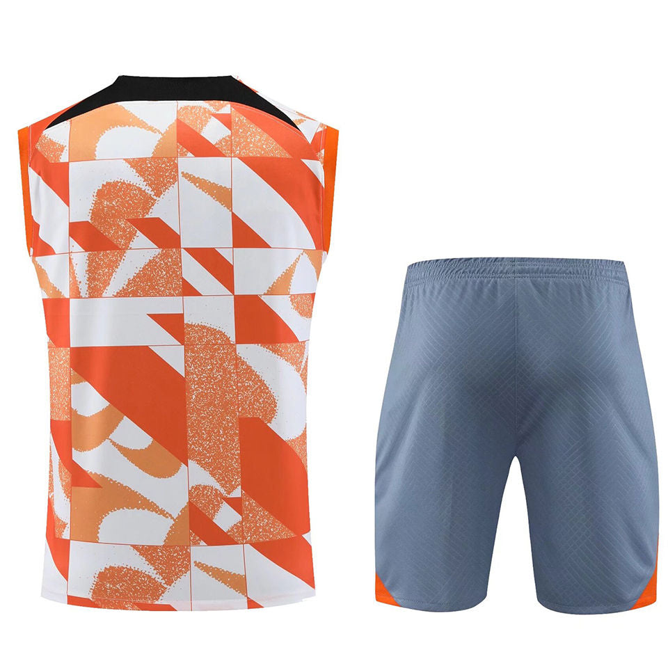 Inter Milan Orange Short Training Set No Sleeves 23/24