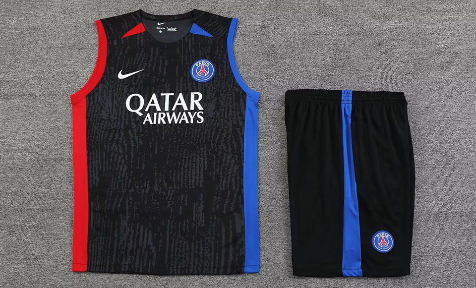 PSG Black Short Training Set No Sleeves 23/24