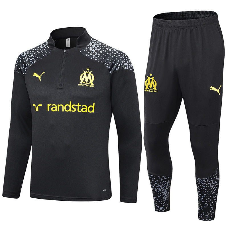 Marseille Black Halfzip Tracksuit 23/24