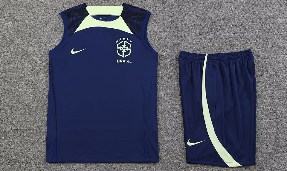 Brazil Sapphire Blue Short Training Set No Sleeves 23/24