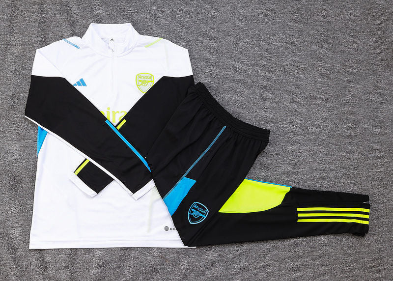 Arsenal White Halfzip Tracksuit 23/24
