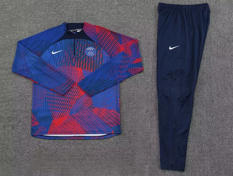 PSG Red/Blue Halfzip Tracksuit 22/23