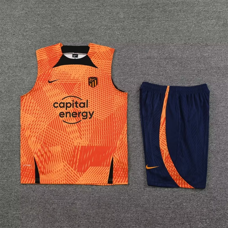 Atletico Madrid Orange Short Training Set No Sleeve 23/24