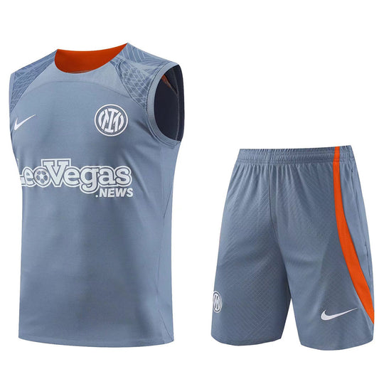Inter Milan Grey Short Training Set No Sleeves 23/24