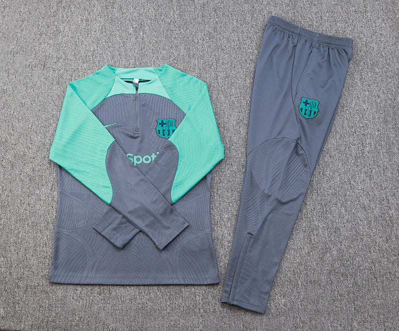 Barcelona Grey Halfzip Tracksuit 23/24