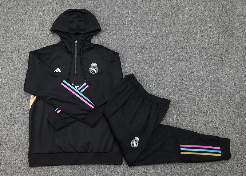 Real Madrid Black Hoody Tracksuit 23/24