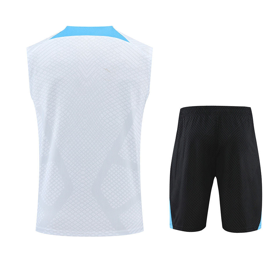 Inter Milan White/Grey Short Training Set No Sleeves 22/23