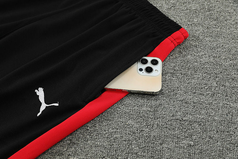 Ac Milan Black/Red Halfzip Tracksuit 23/24