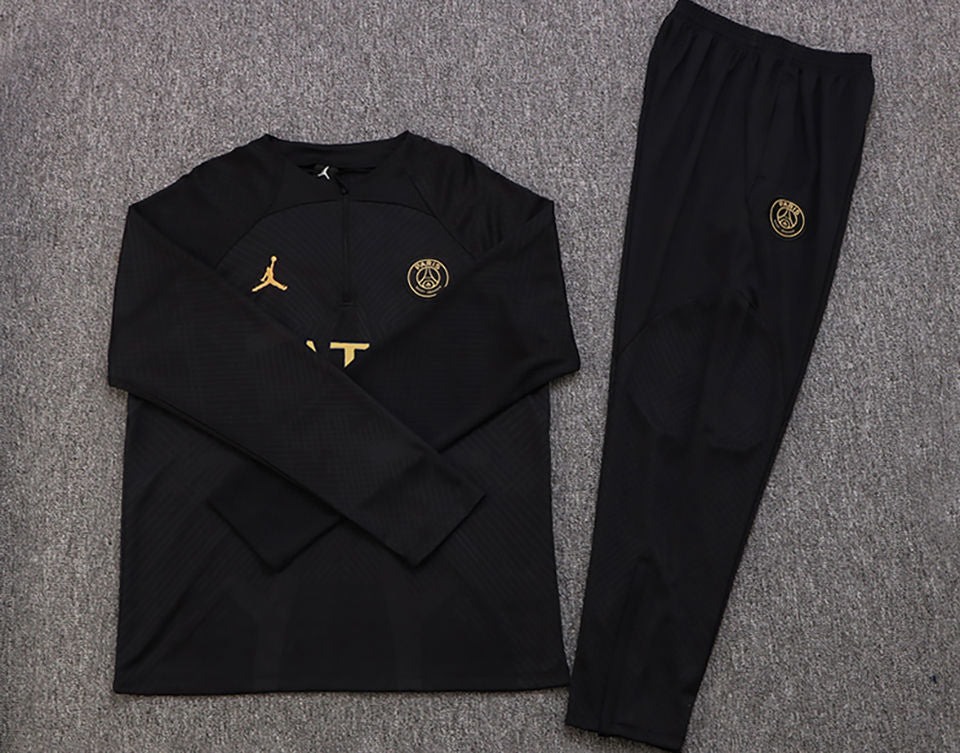 PSG Black Jordan Halfzip Tracksuit 22/23