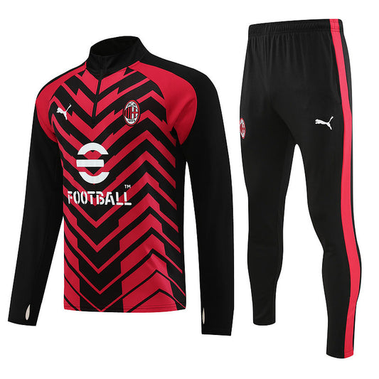 Ac Milan Black/Red Halfzip Tracksuit 23/24