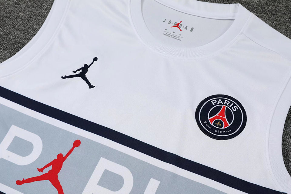 PSG White Short Training Set No Sleeves 22/23