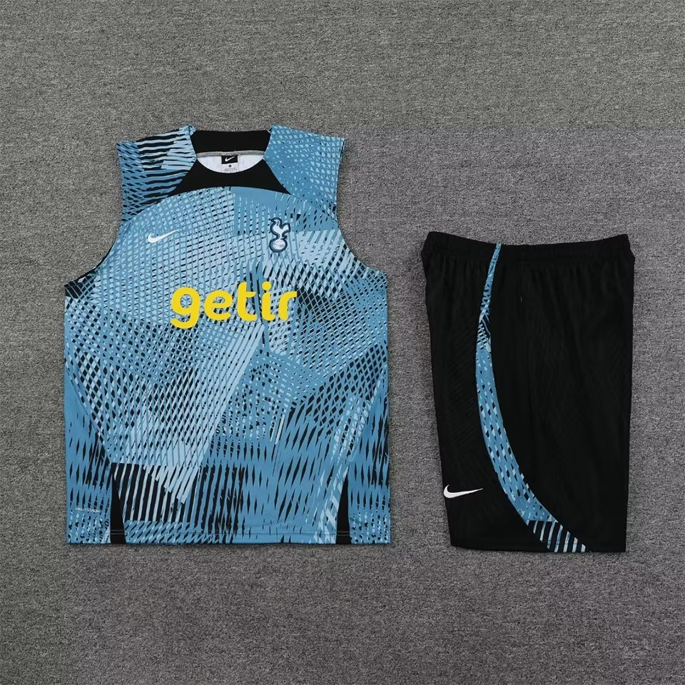 Tottenham Blue Short Training Set No Sleeves 23/24