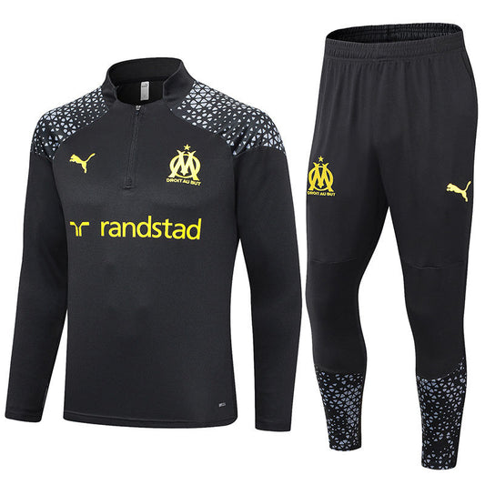 Marseille Black Halfzip Tracksuit 23/24