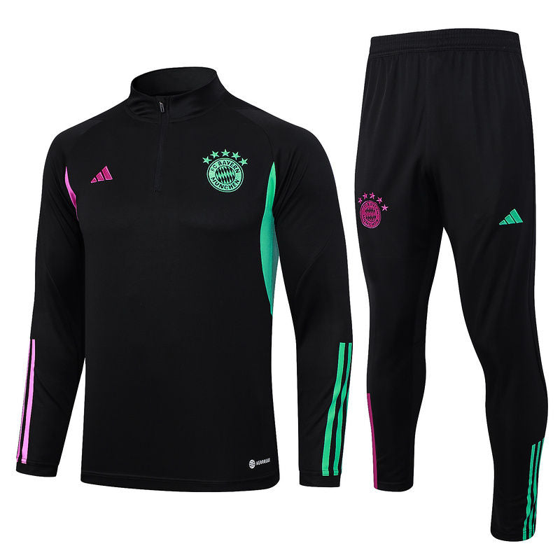 Bayern Black Halfzip Tracksuit 23/24