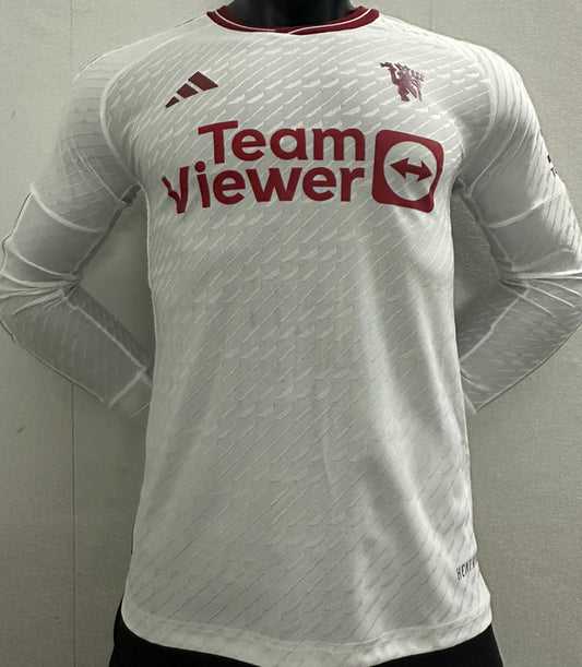 Man Utd Third White Kit Long Sleeves 23/24
