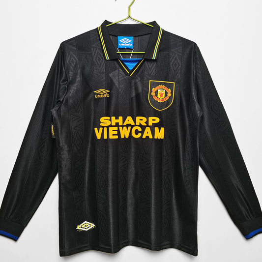 Man Utd Retro Black Away Kit Long Sleeve 1993/94