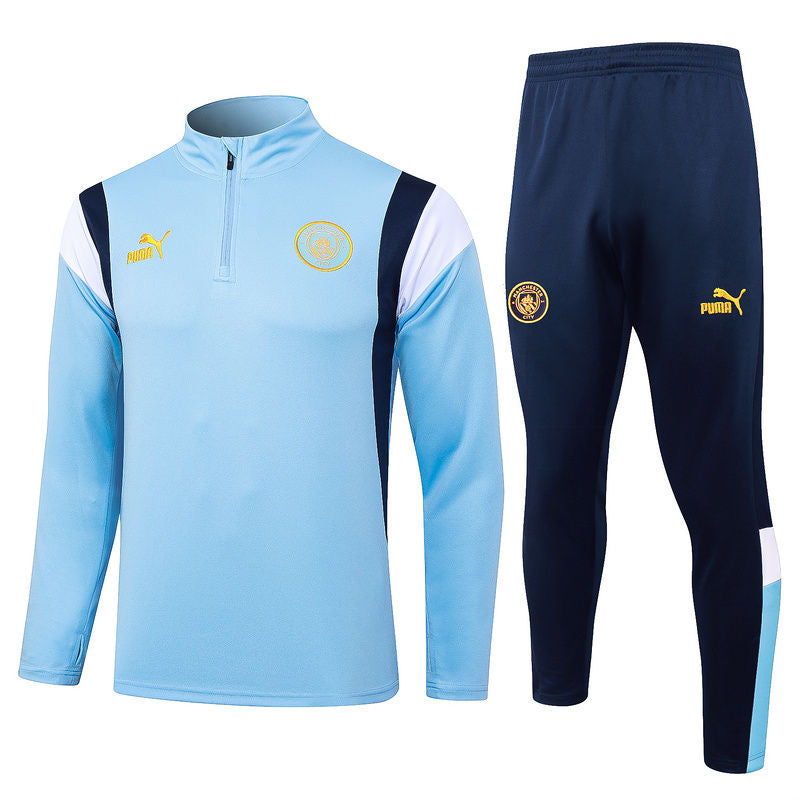 Man City Light Blue Halfzip Tracksuit 23/24