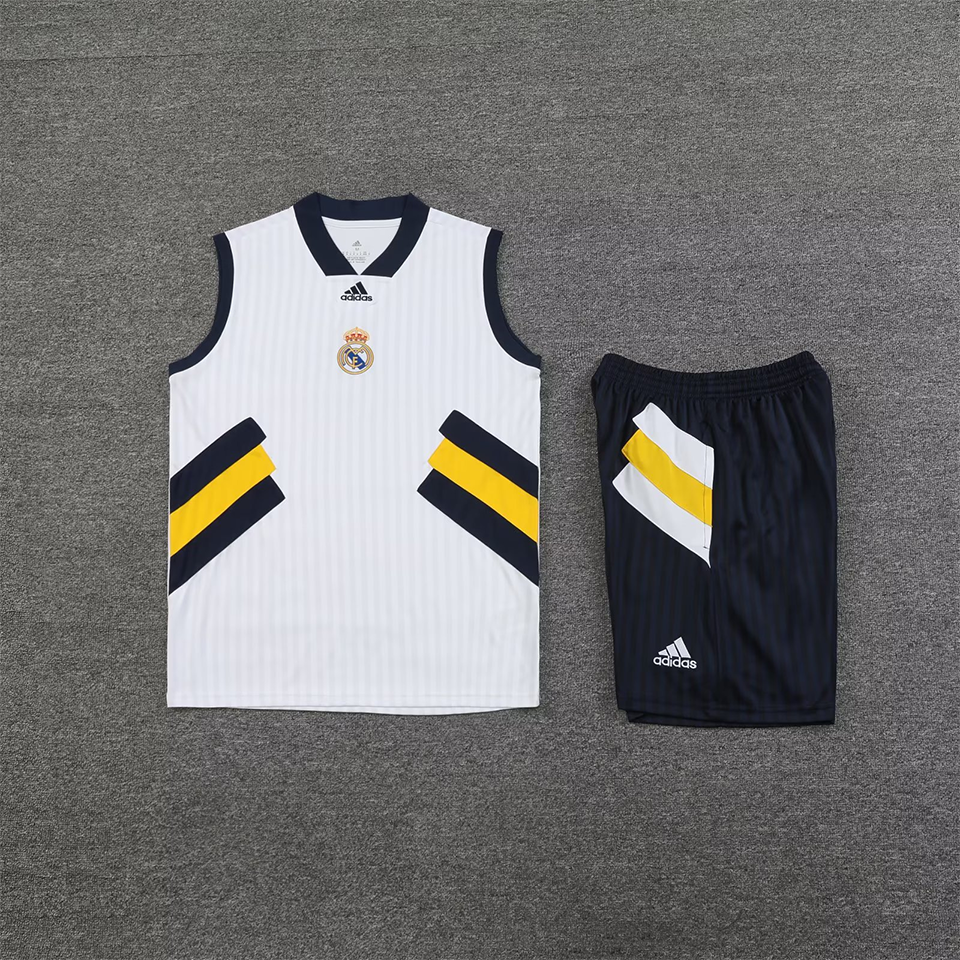 Real Madrid White Short Training Set No Sleeves 23/24